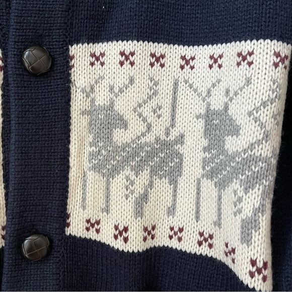 American‎ Stitch Knit Cardigan Sweater with  Reindeer Pattern Size: L - Picture 6 of 6